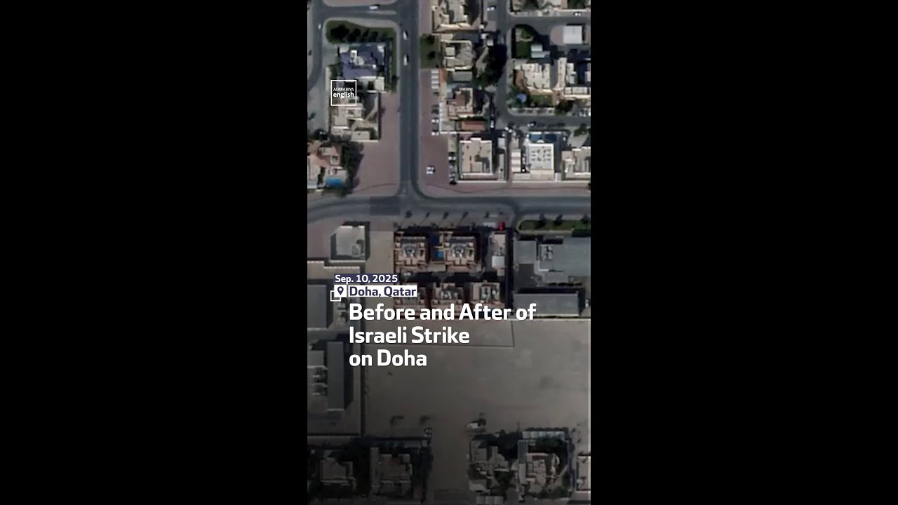 Before and After of Israeli Strike on Doha