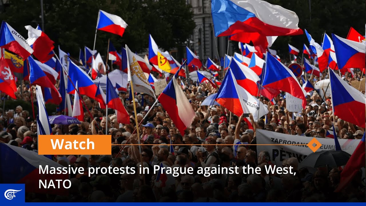 Massive protests in Prague against the West, NATO