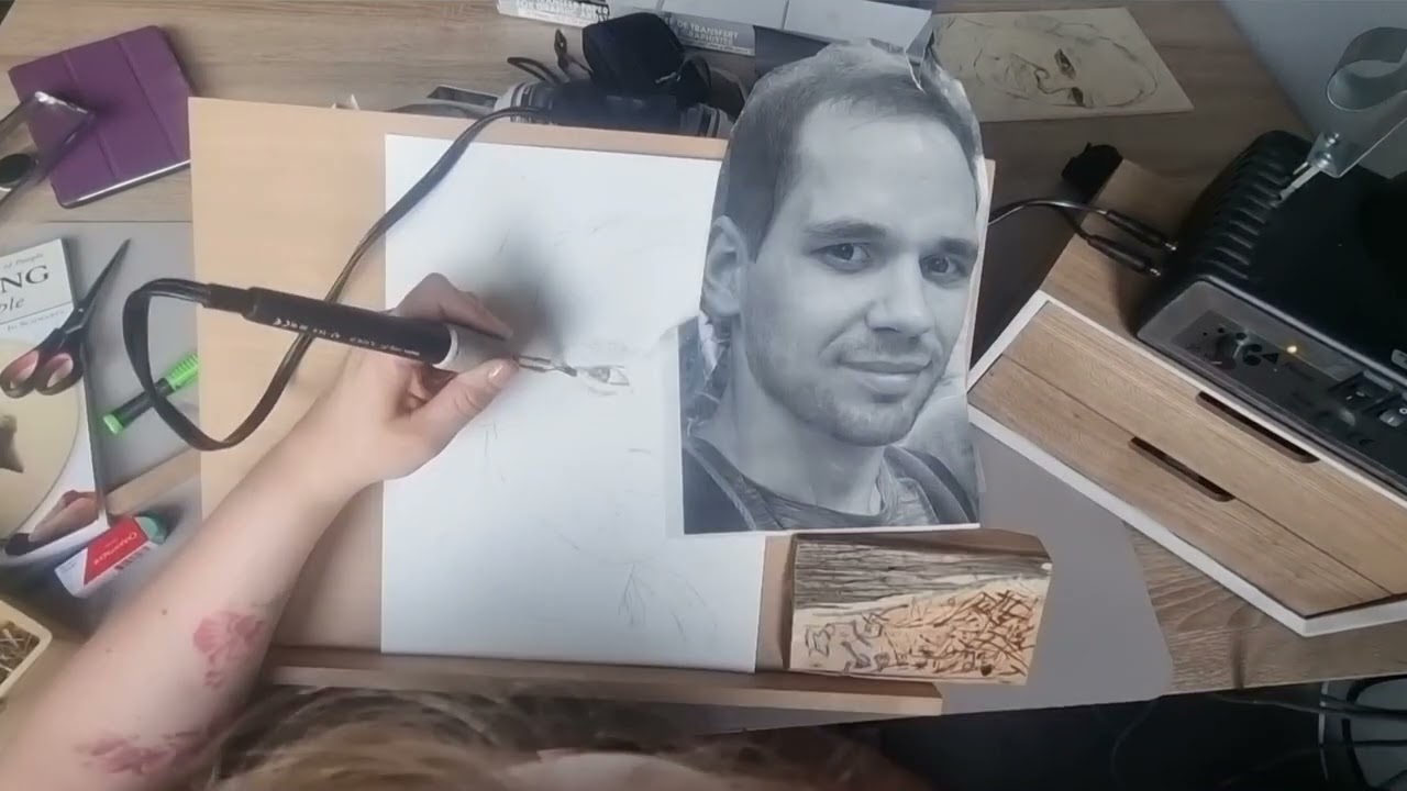 Brandmalerei |Geduld beim Erlernen| ein Portrait