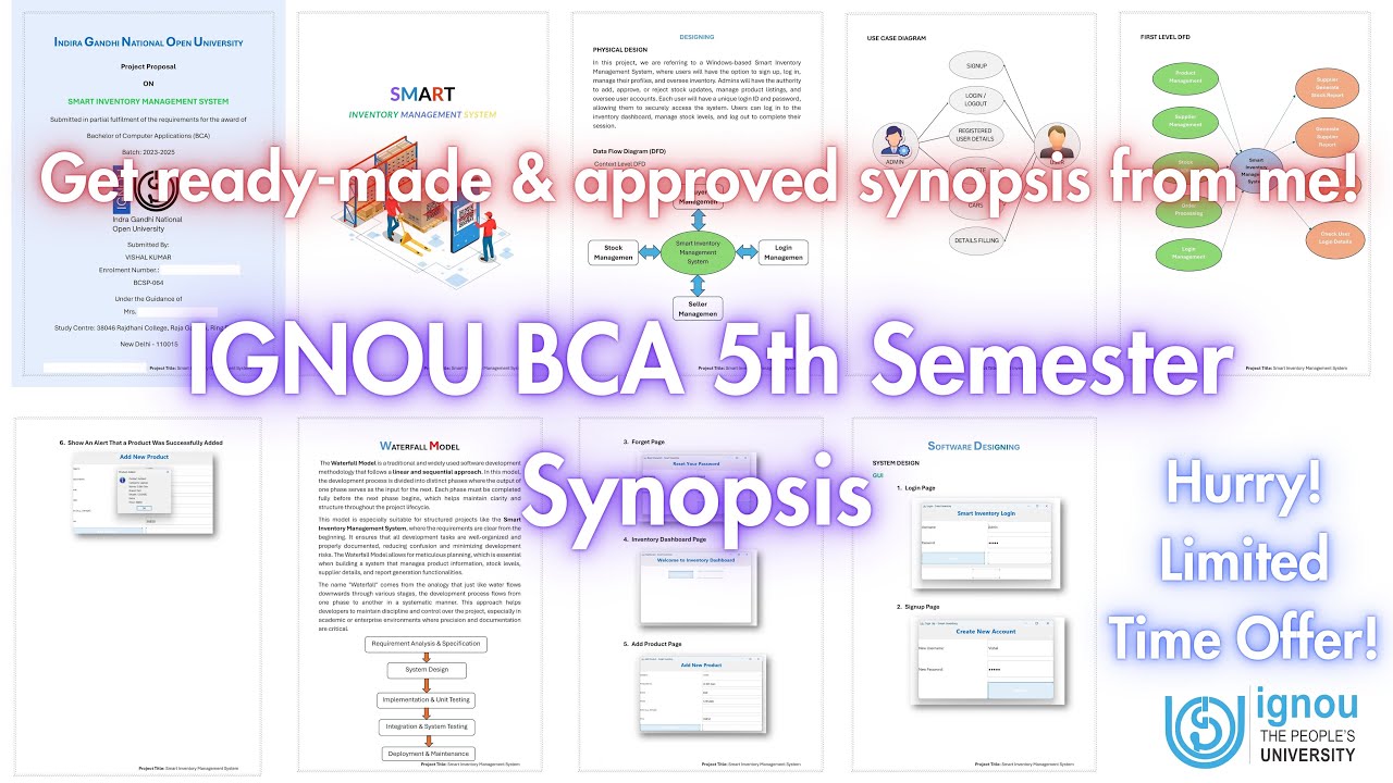 IGNOU BCA 5th Sem Synopsis | Get Ready-Made & Approved Project