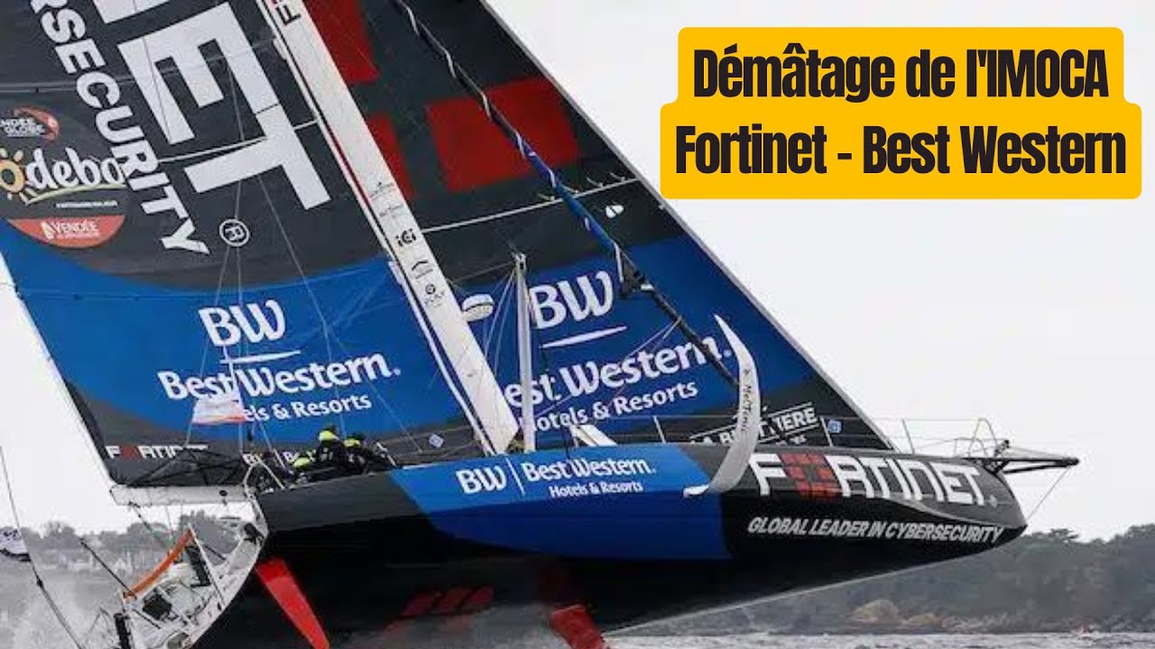 Démâtage de l'IMOCA Fortinet - Best Western