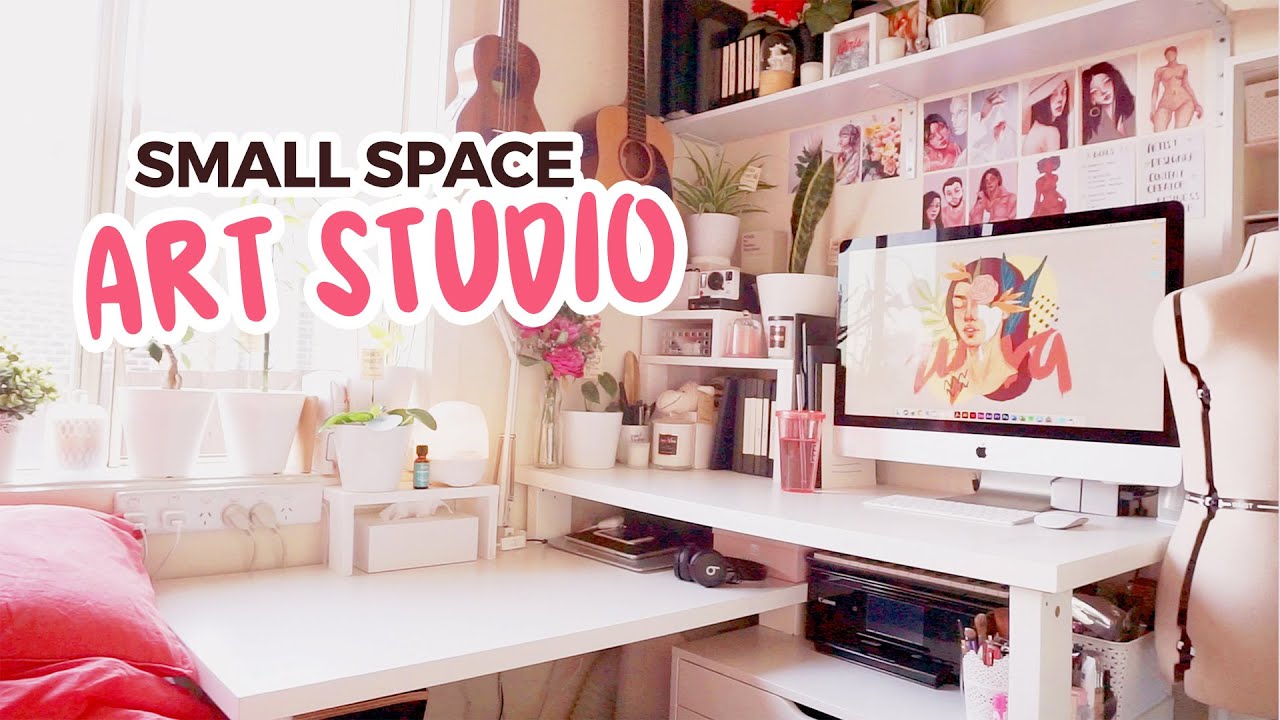 small space drawing workspace / art studio tour