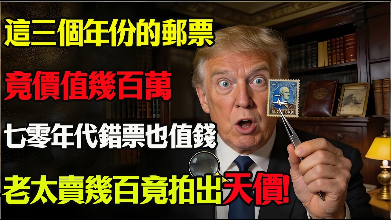 老教師捧著集郵冊手都在抖！閣樓裏翻出的“破爛”竟值幾百萬？這張小紙片換一套房？揭秘3種價值連城的珍稀郵票！#集郵 #郵票#美元