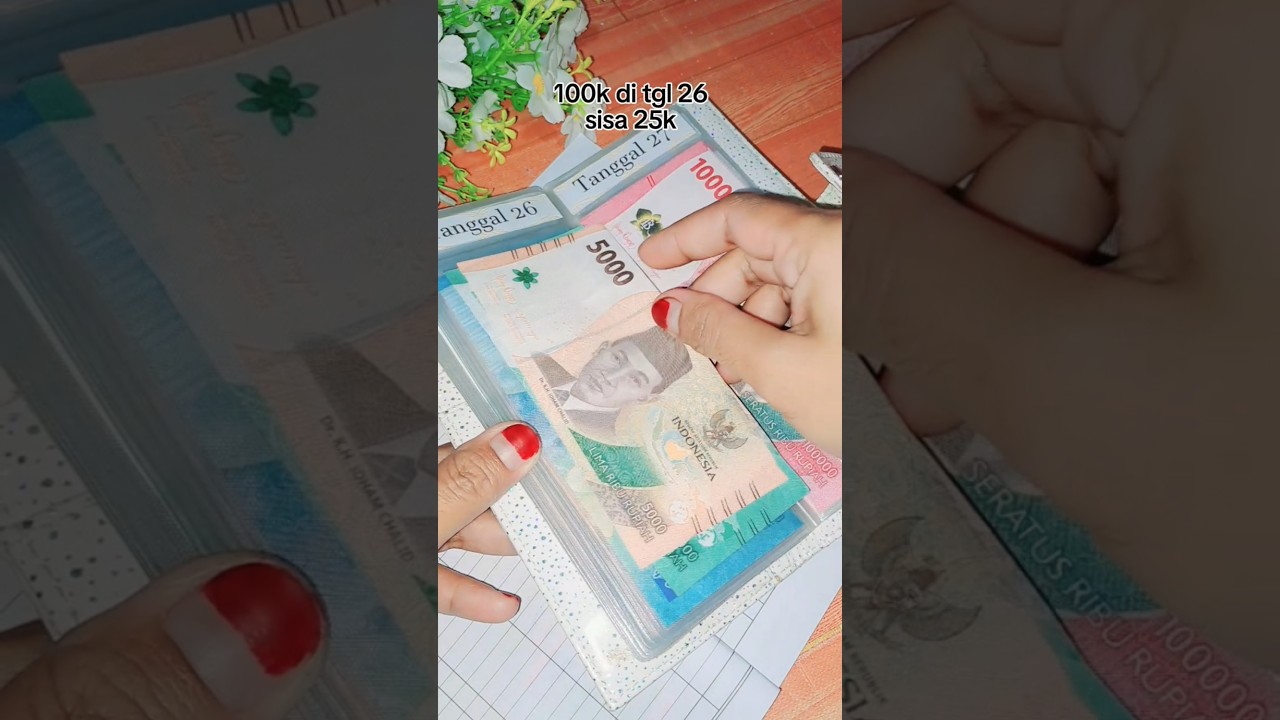 Budget 100k di tgl 26 sisa 25k#budgeting #budgetingharian #100k#shorts