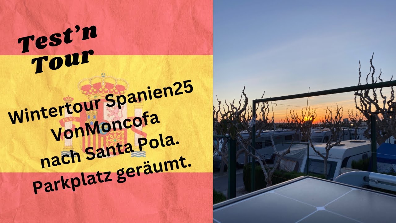 Wintertour Spanien 25. Von Moncofa nach Santa Pola. Geräumter Parkplatz. Also Camp Bahia Santa Pola.