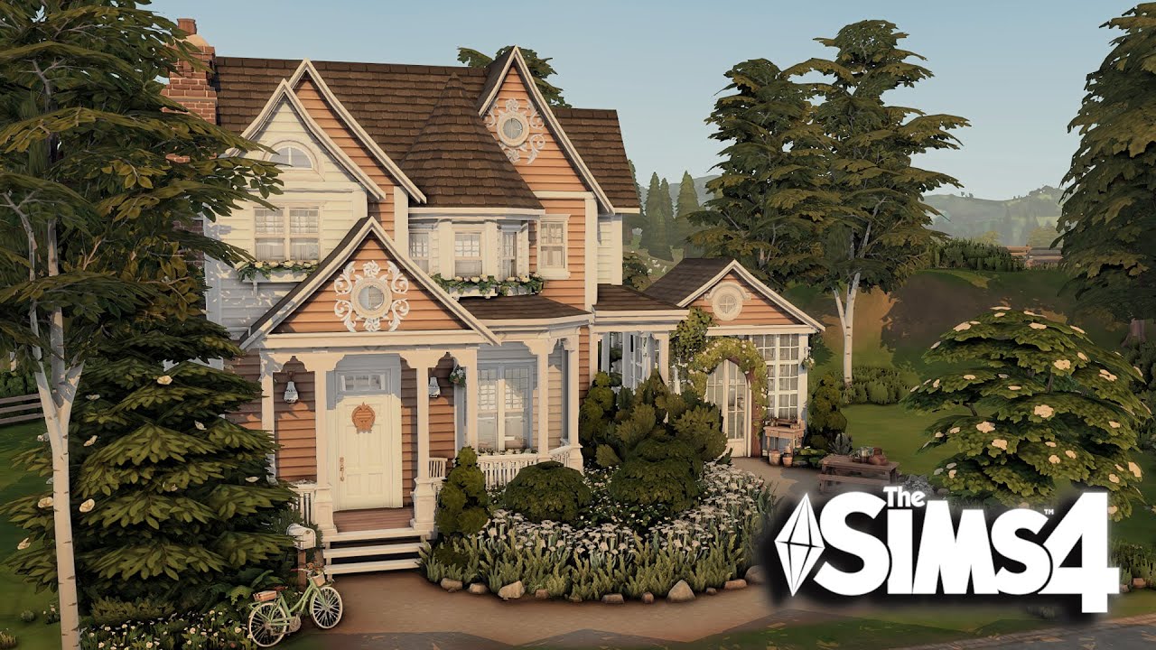 Victorian cottage with Greenhouse | The Sims 4 Speed build