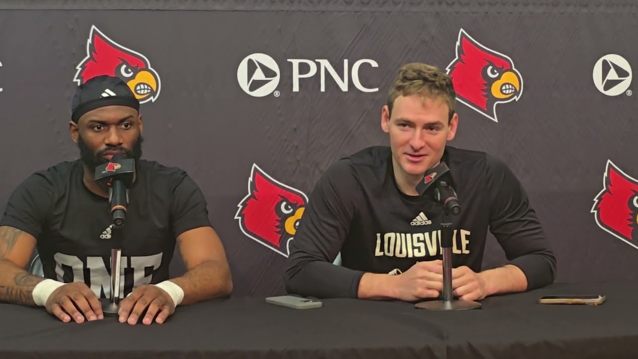 Rodney Johnson, Miller Moss following Louisville Spring Game