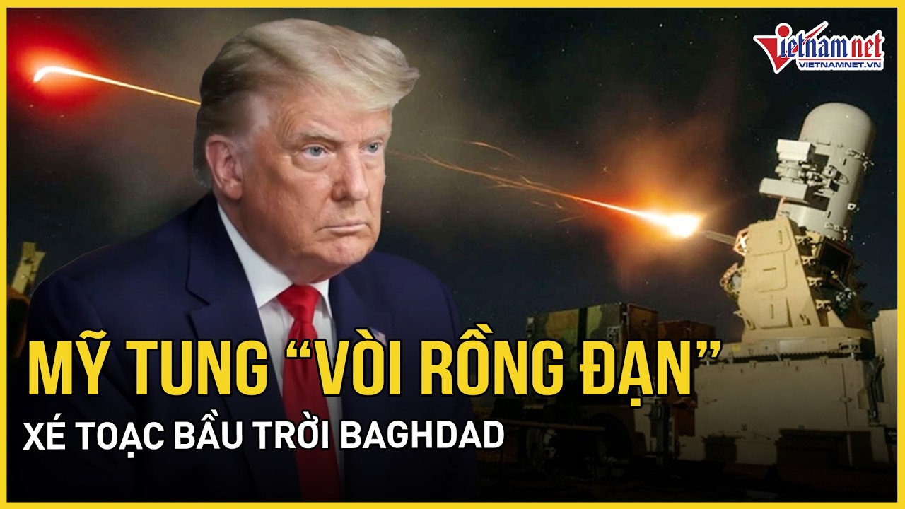 Cận cảnh Mỹ tung “vòi rồng đạn” xé toạc bầu trời Baghdad, đánh chặn tên lửa Iran trên không