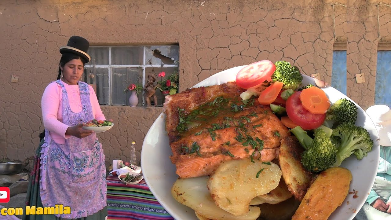 TRUCHA AL HORNO AL ESTILO DE COCINA CON MAMILA