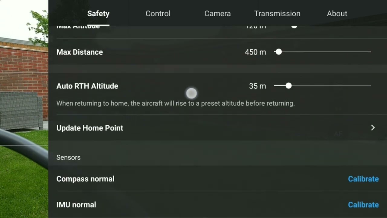 DJI Mini Drone App Safety Settings