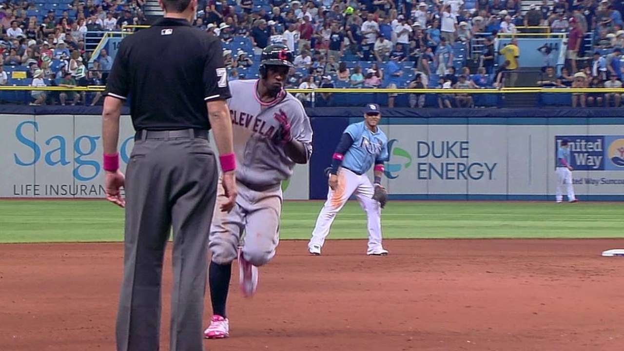 CLE@TB: Morgan goes deep for his first of the season