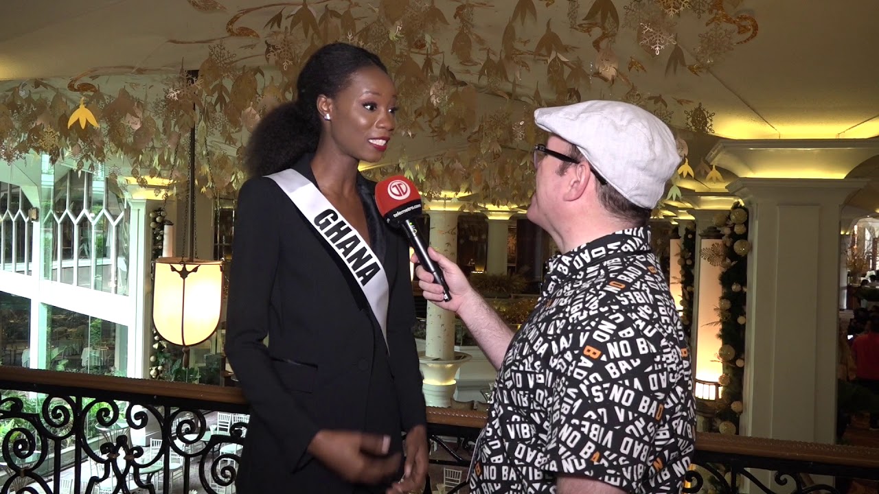 Miss Universe 2018 . Thailand / Miss Ghana saliendo de estar con el jurado