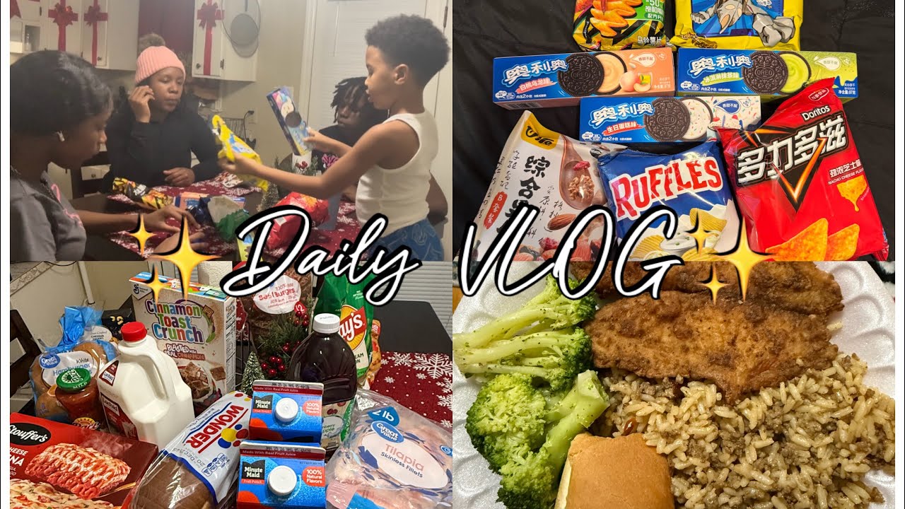 We tried Korean snacks| vlogmas | #New #Vlog| grocery haul| cooking 