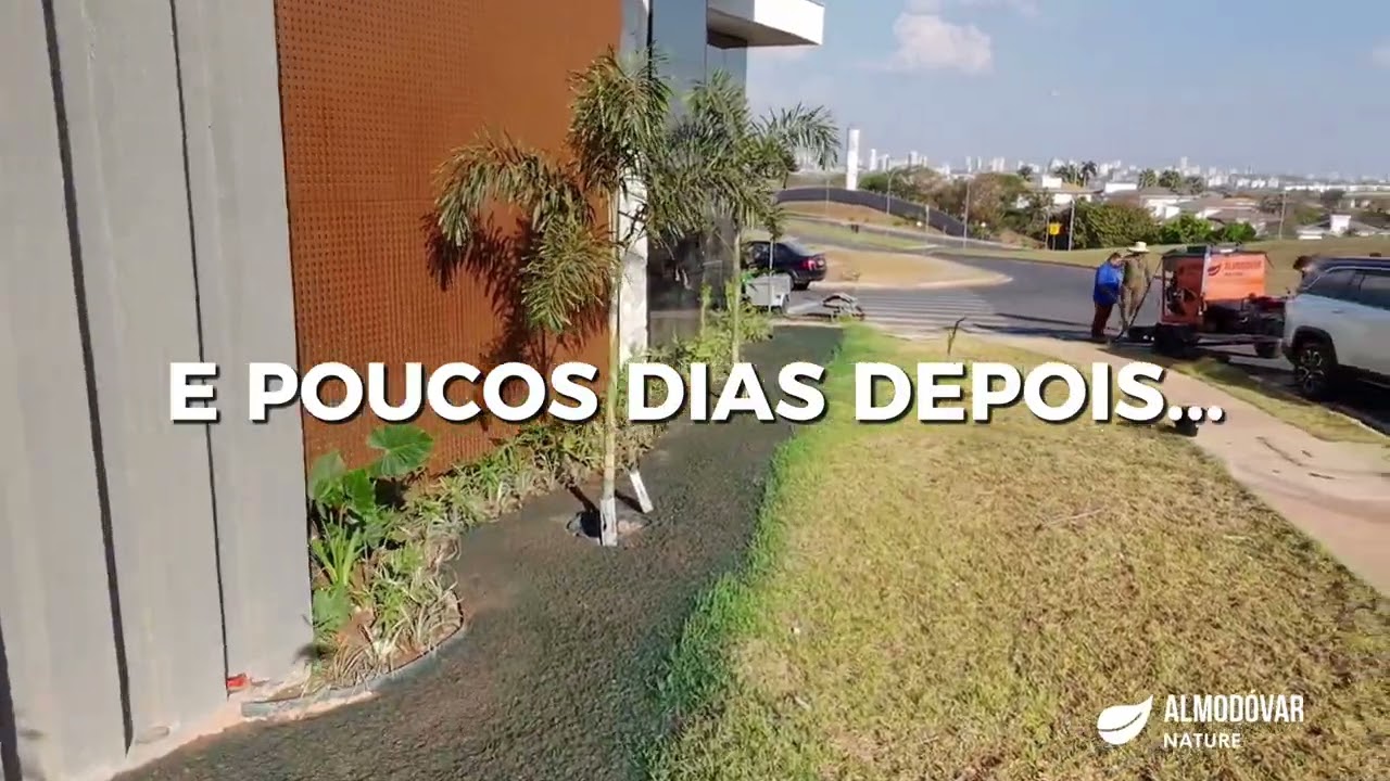 GRAMA LIQUIDA - aplicação de grama bermuda por hidrossemeadura 