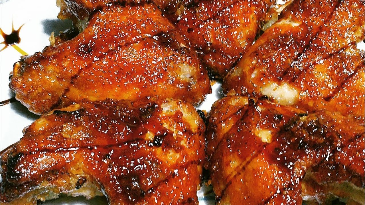 @Alette di #pollo con #salsa barbecue al forno#o #fritte