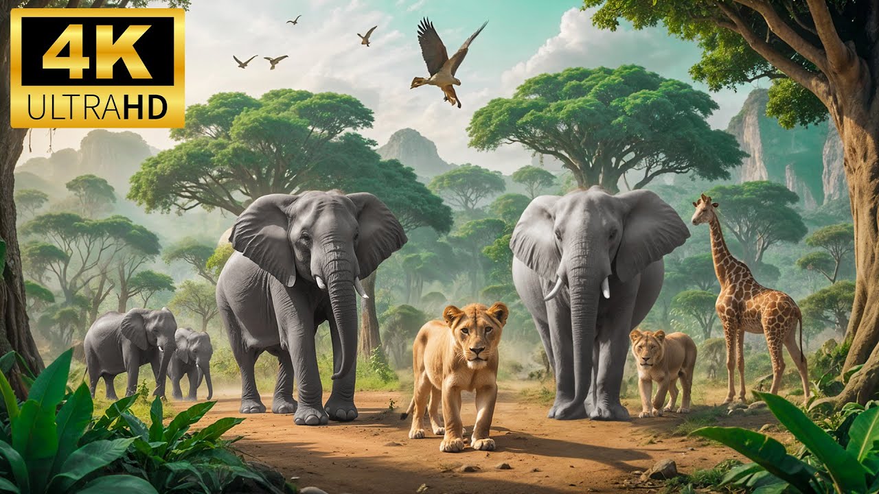 Animal Kingdom 4K - Beautiful Wildlife Video in 4K (Ultra HD) - Relaxing Piano Music