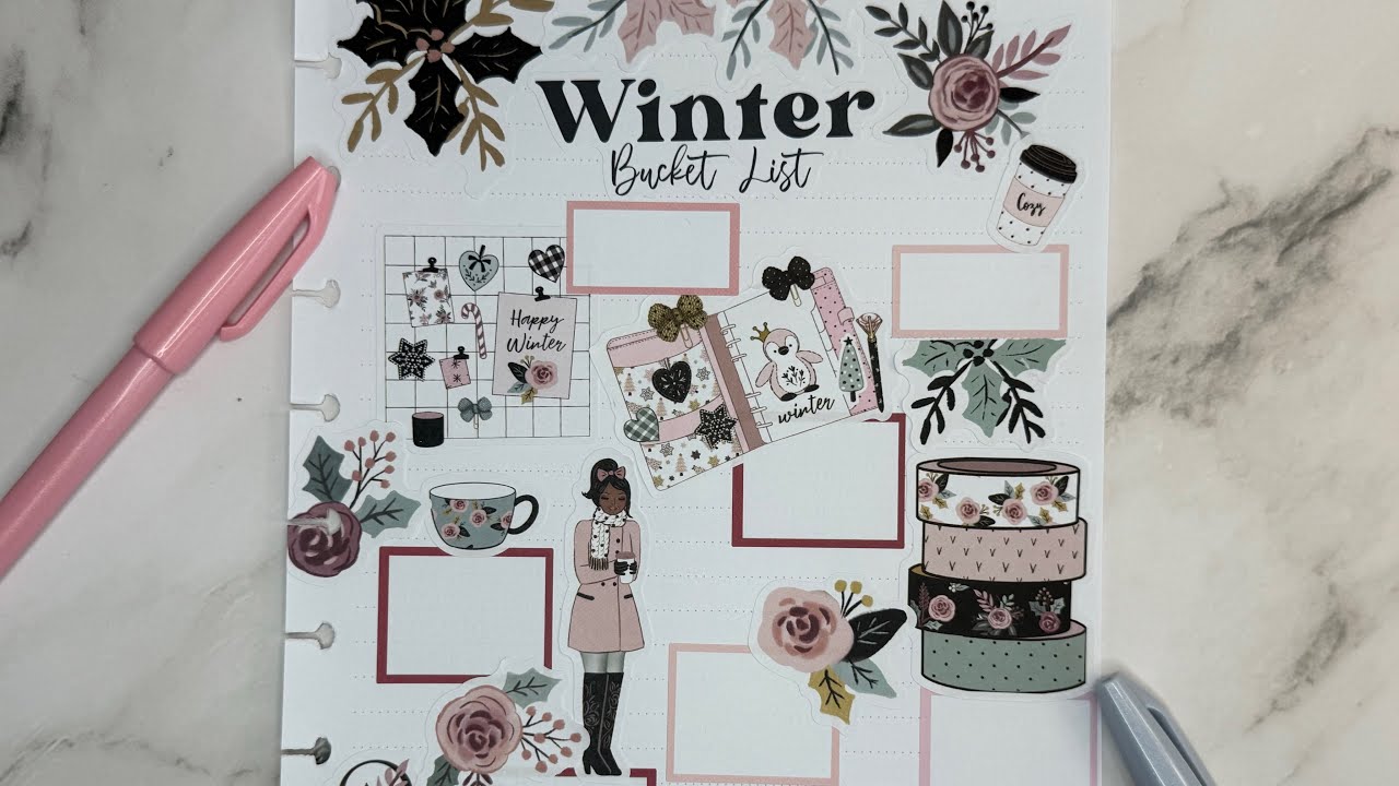 2026 Winter Bucket List | Happy Planner | DIY Planner Insert Page | Plan With Me