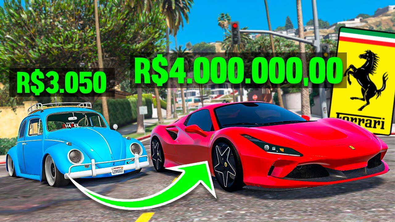 Troquei um carro HUMILDE em uma FERRARI SUPER RARA no GTA 5