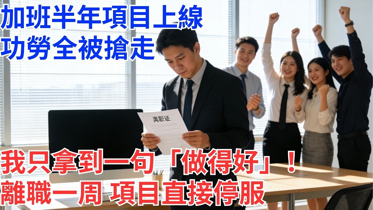 我熬了半年讓項目上線，慶功宴上卻沒我名字！老闆只說：「辛苦了。」我遞辭呈那天，他們笑我傻…三天後，伺服器全面停服，全公司慌了！#為人處世#生活經驗#情感故事#职场