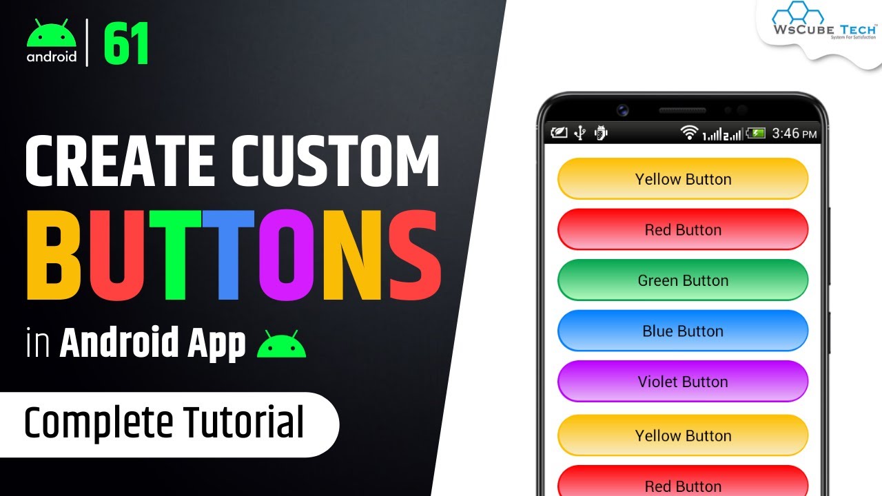 How to Create Custom Button in Android Studio? | Android Drawable Tutorial
