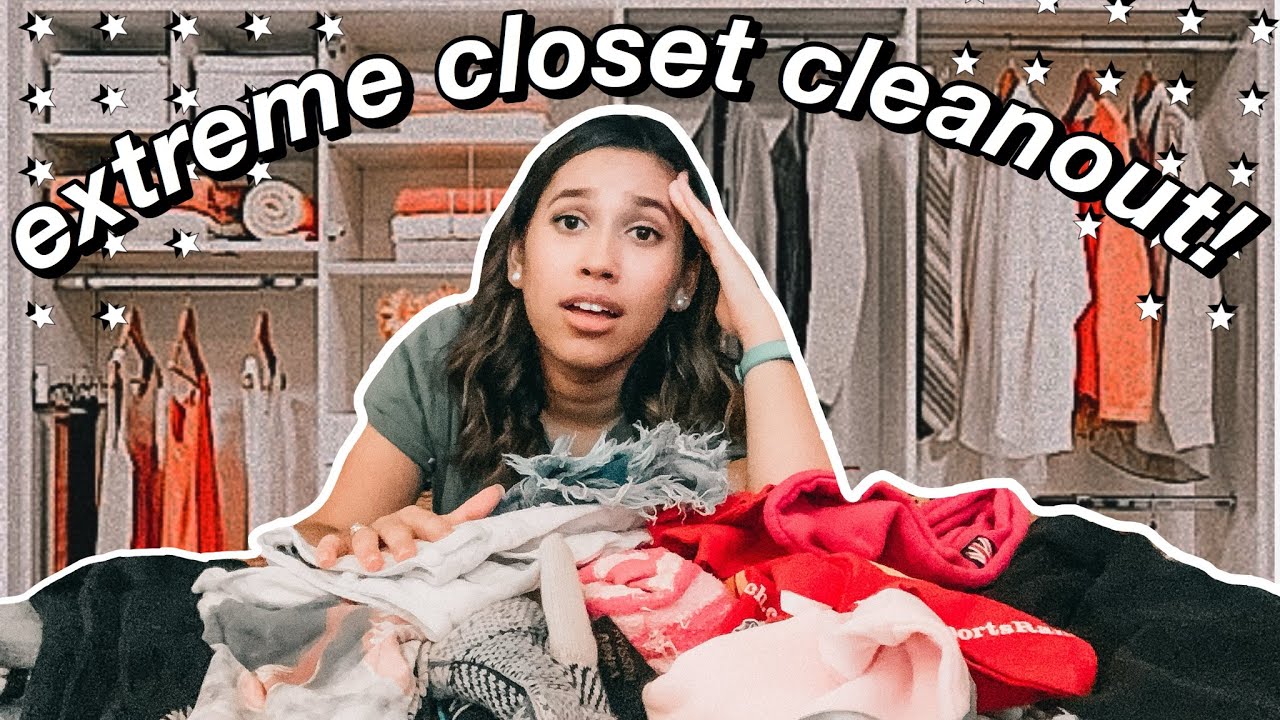 EXTREME CLOSET CLEAN OUT 2020 | decluttering & organizing my clothes
