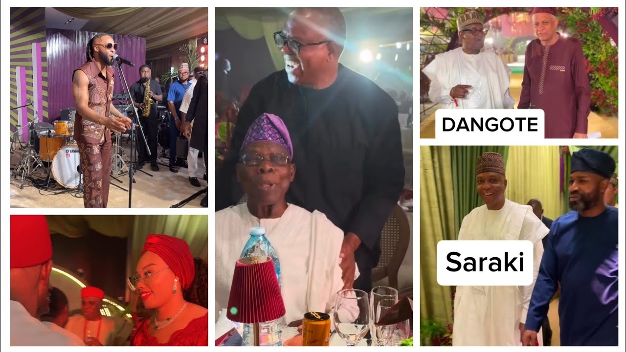 Dangote,Peter Obi,Tony Elumelu,Obasanjo,Flavour at Prof.benedict oramah's child's elaborate wedding