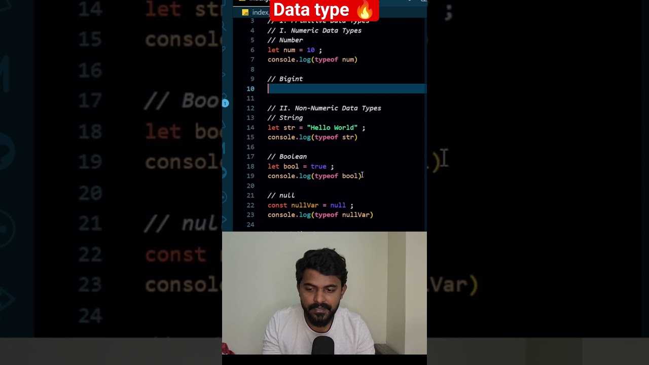 Data types in Javascript #shortvideos #javascript #semicoloncoders