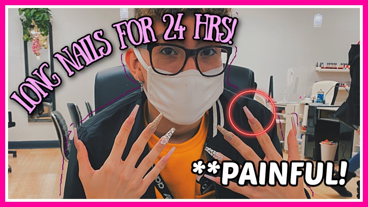I am wearing acrylic nails for the first time for 24 hrs! | ft. my sister | I went to Indiana!