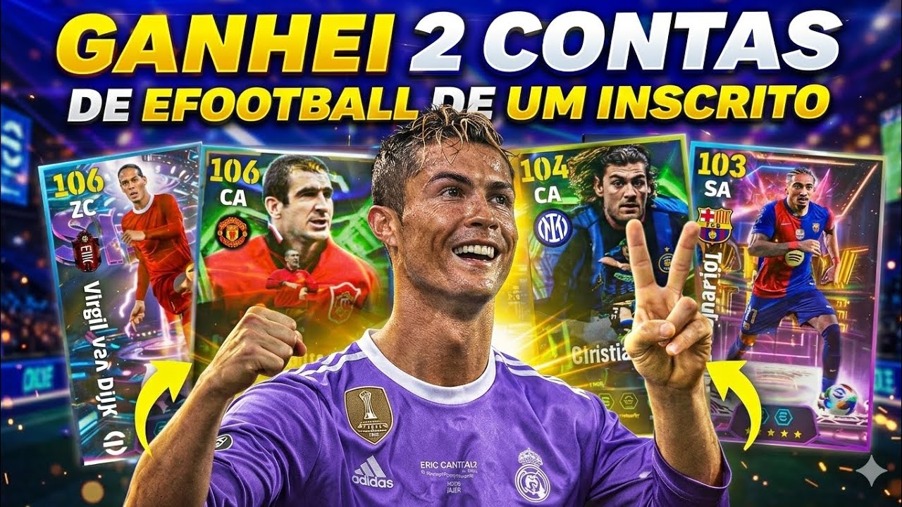 MOSTRANDO AS 02 CONTAS BRABAS DE EFOOTBALL QUE GANHEI DE UM INSCRITO DO CANAL 