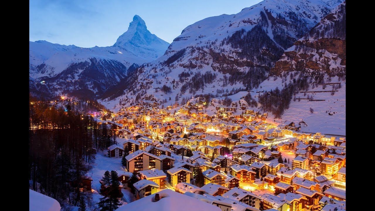 Zermatt Winter Walk ⛄ Relaxing Night View 🌙