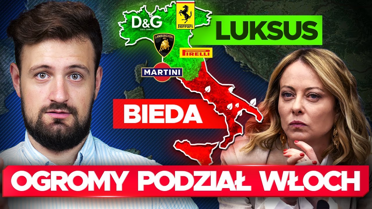 Dlaczego POŁUDNIE WŁOCH jest biedniejsze od P&Oacute;ŁNOCY?