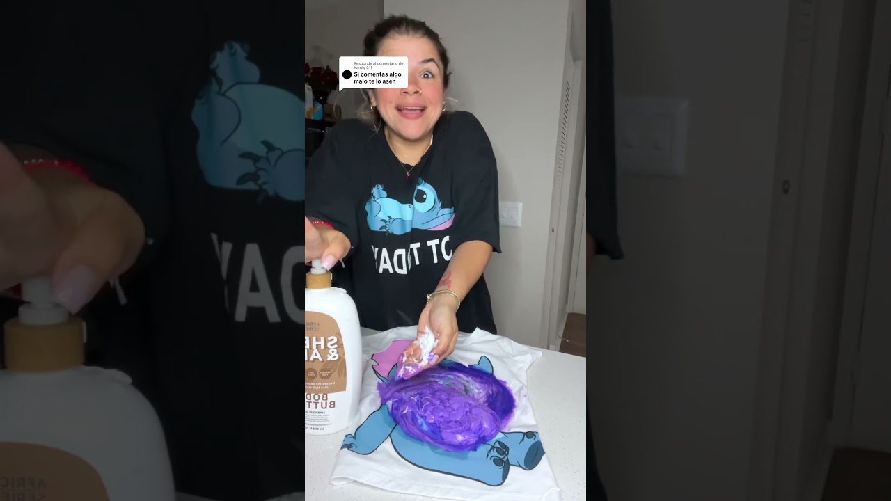 slime en la camisa favorita de m&iacute;a 💙💜