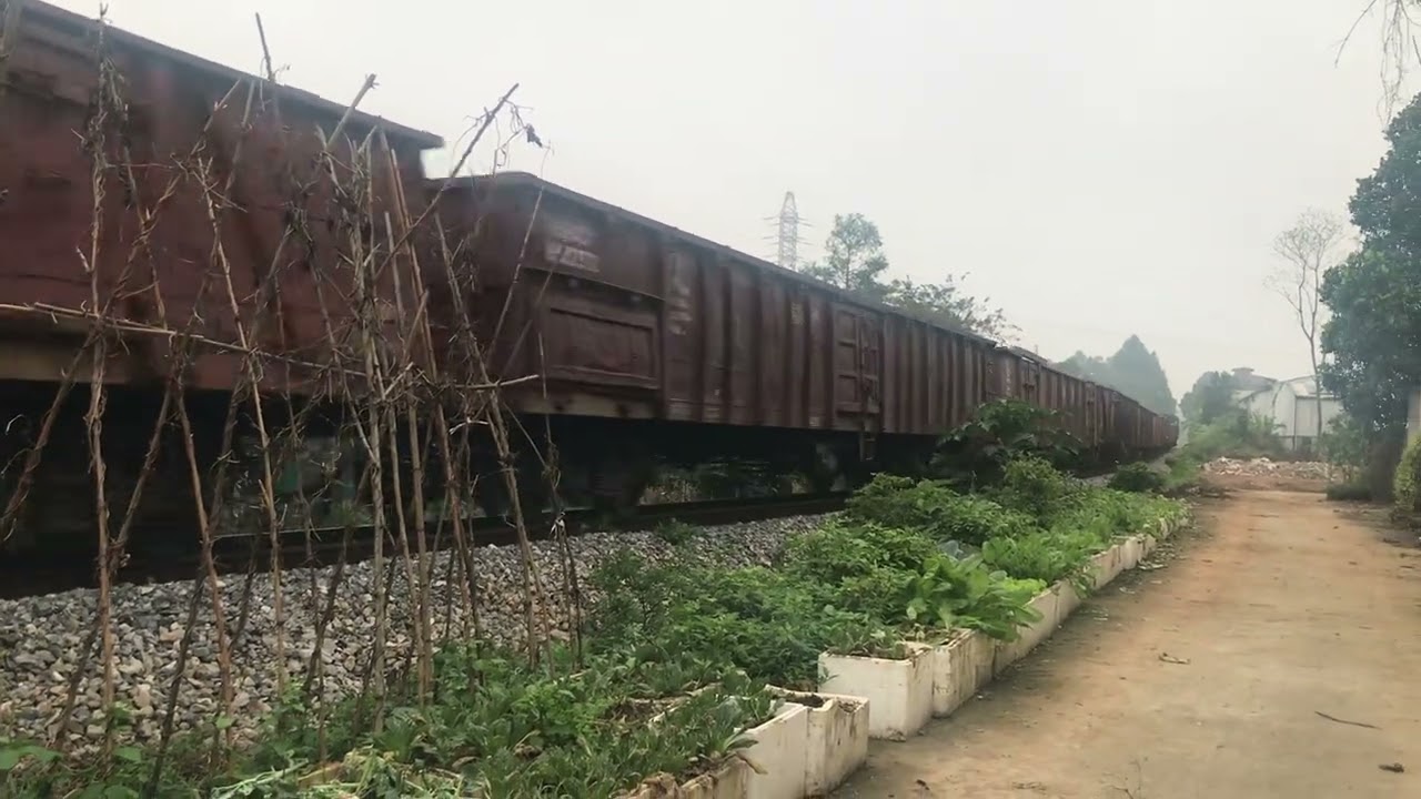 D10H-023 kéo tàu hàng H3601 kép lùi D10H-019 thông qua Ga Phủ Đức 