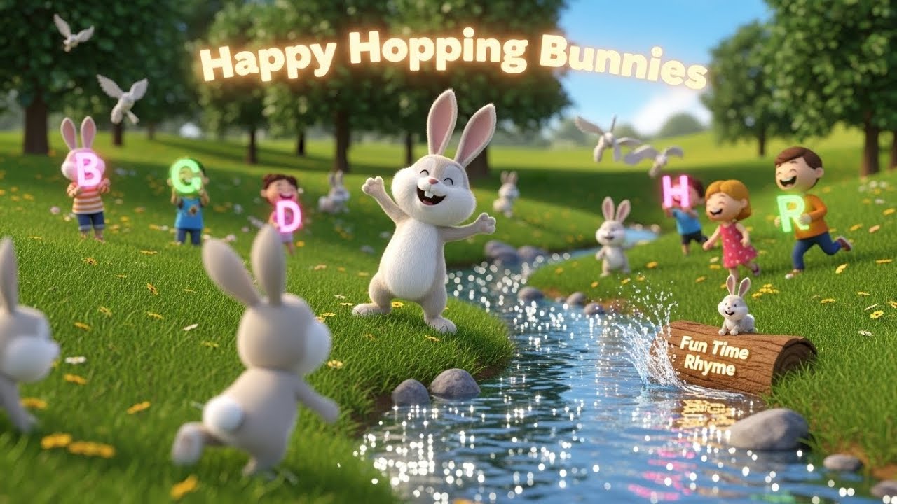 Happy Hopping Bunnies 🐰🌸🎵 | Fun Bunny Song for Kids & Toddlers 🌈✨