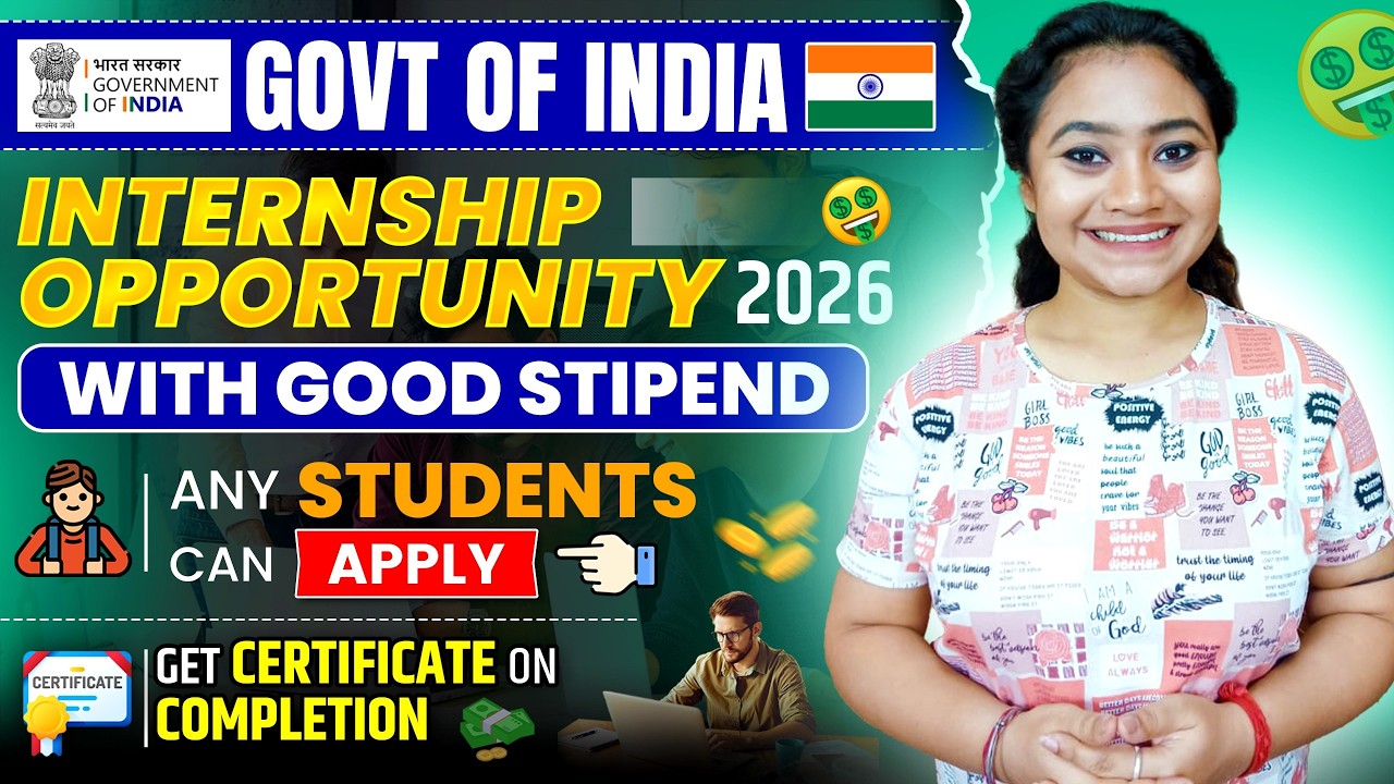Govt Internship For Students| Latest Internship Opportunity With Stipend| Summer Internship Program.