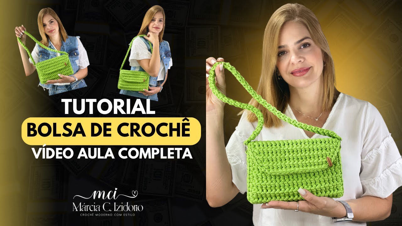 Tutorial de Bolsa de Crochê | Aula de crochê | Crochê para iniciantes | Bolsa de crochê Fio de malha