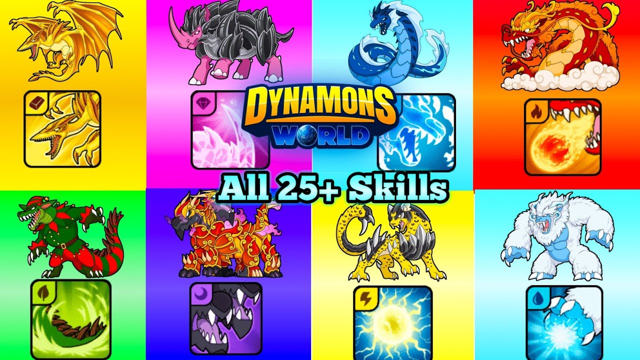 All New 25+ Exclusive Skills Review 😍 || in dynamons world || 