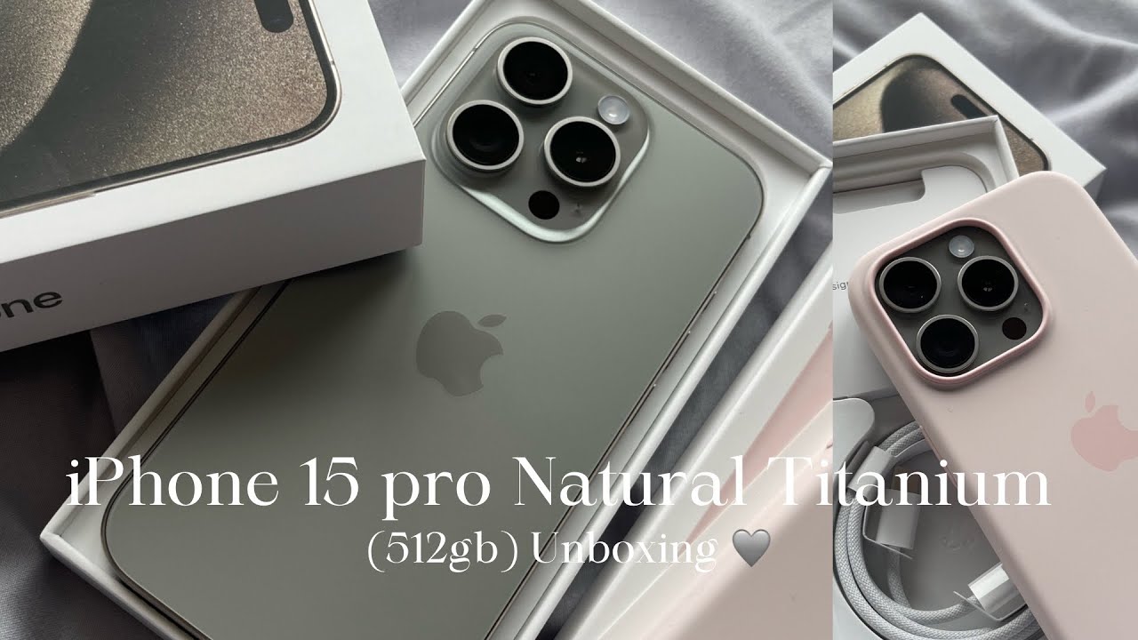 iPhone 15 pro Natural Titanium (512gb) Unboxing 🩶 (soo prettyyyy!!)