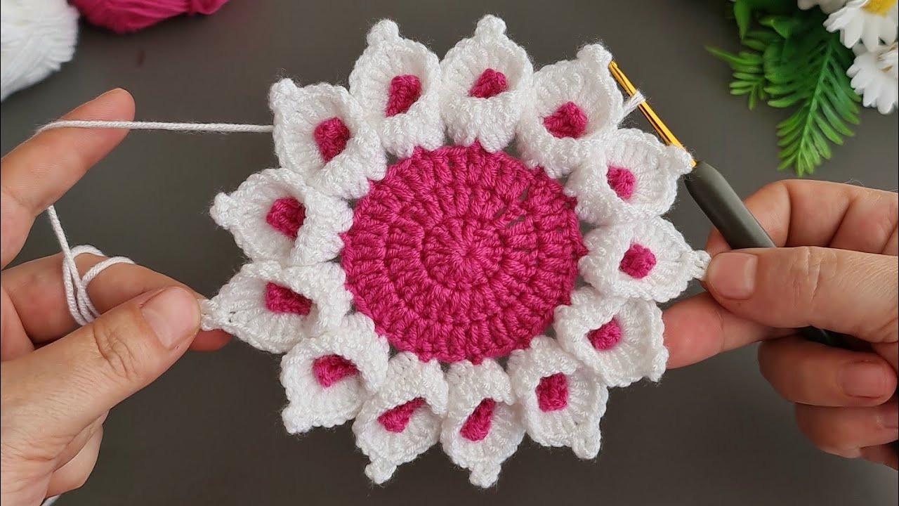Amazing!.. 😇 Super easy very useful crochet beautiful motif crochet coaster - Tunisian crochet