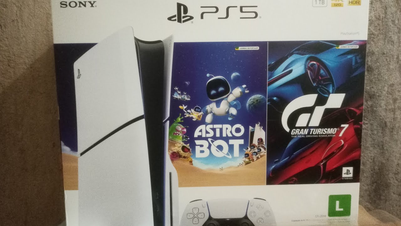 UNBOXING PS5 SLIM C/LEITOR DE DISCO + ASTRO BOT/GRAN TURISMO 7 27/09/2025