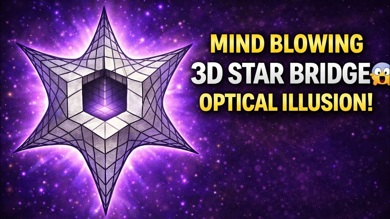 Mind Blowing 3D 4 Star Bridge Optical Illusion 🤯 