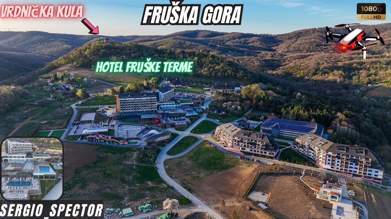 Hotel Fruške Terme i Etno selo Vrdnička kula u Nacionalnom parku Fruška Gora, dron snimak, izgradnja