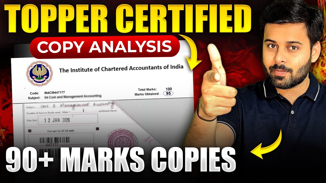 CA Topper Answer Sheet Analysis || 95 + Marks with Grace