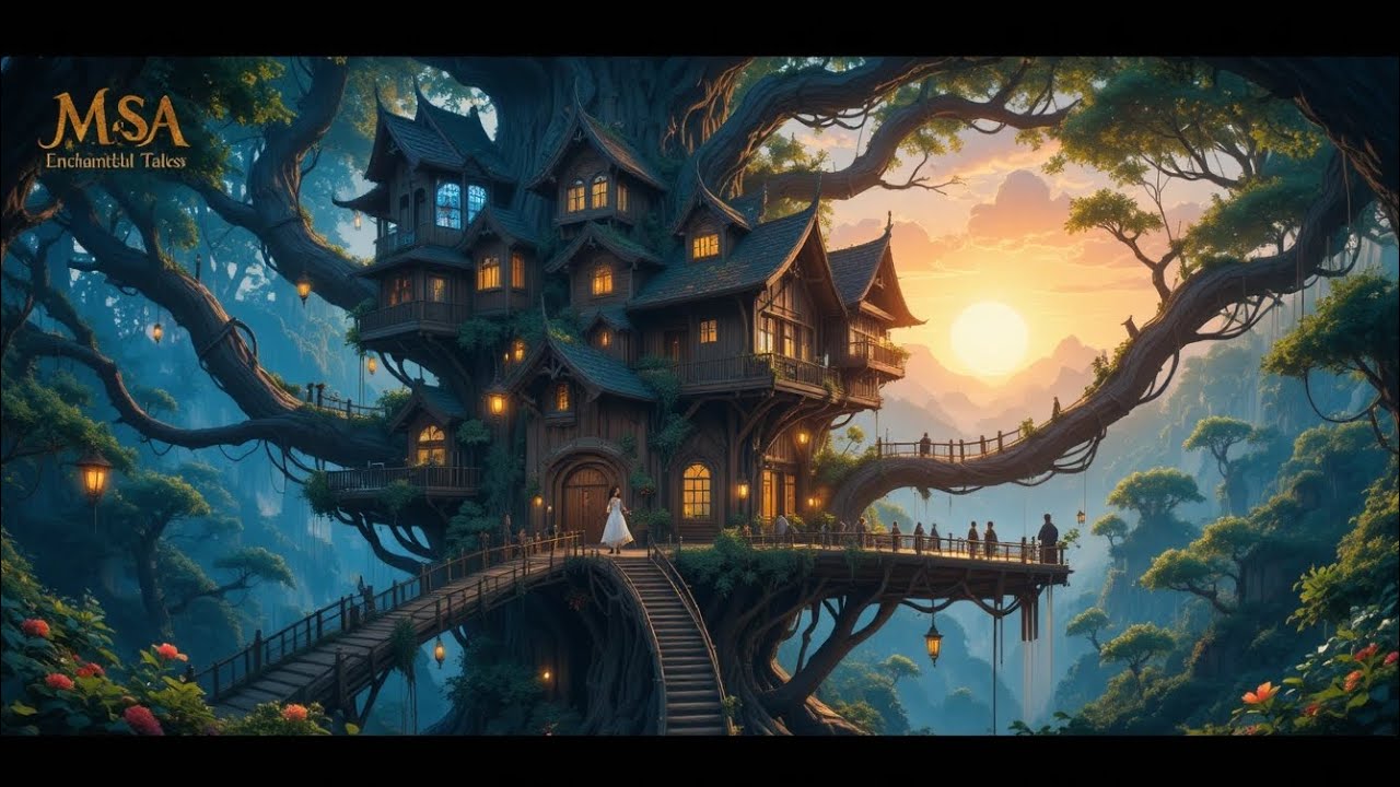 Living in a Giant Treehouse 🌿 Cozy Forest Life Animation