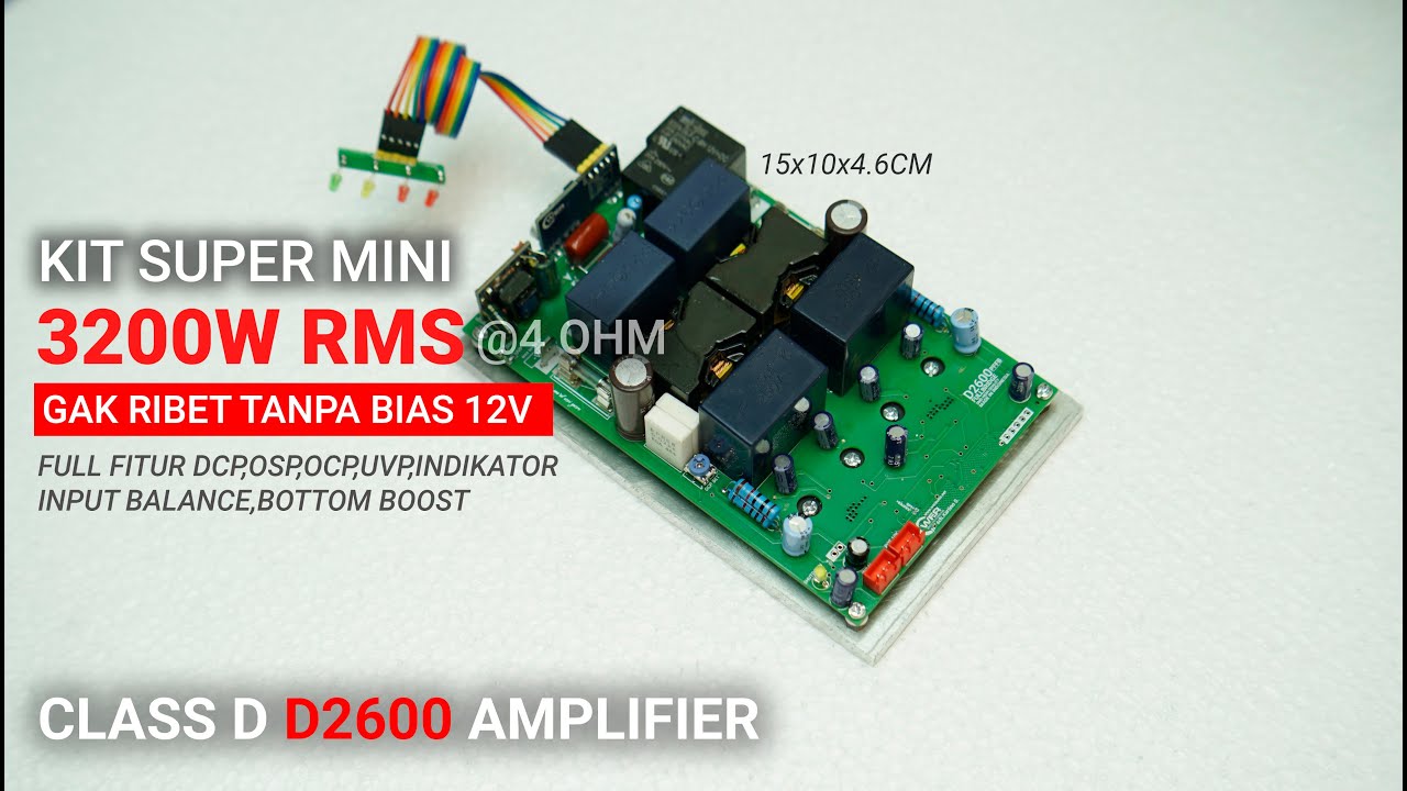 CLASS D FULLBRIDGE D2600 HIGH POWER AMPLIFIER 3200W RMS INTERNAL BIAS
