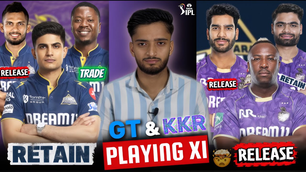 IPL 2026: KKR and GT Retain and Released Players List | IPL 2026 | Cric inshot