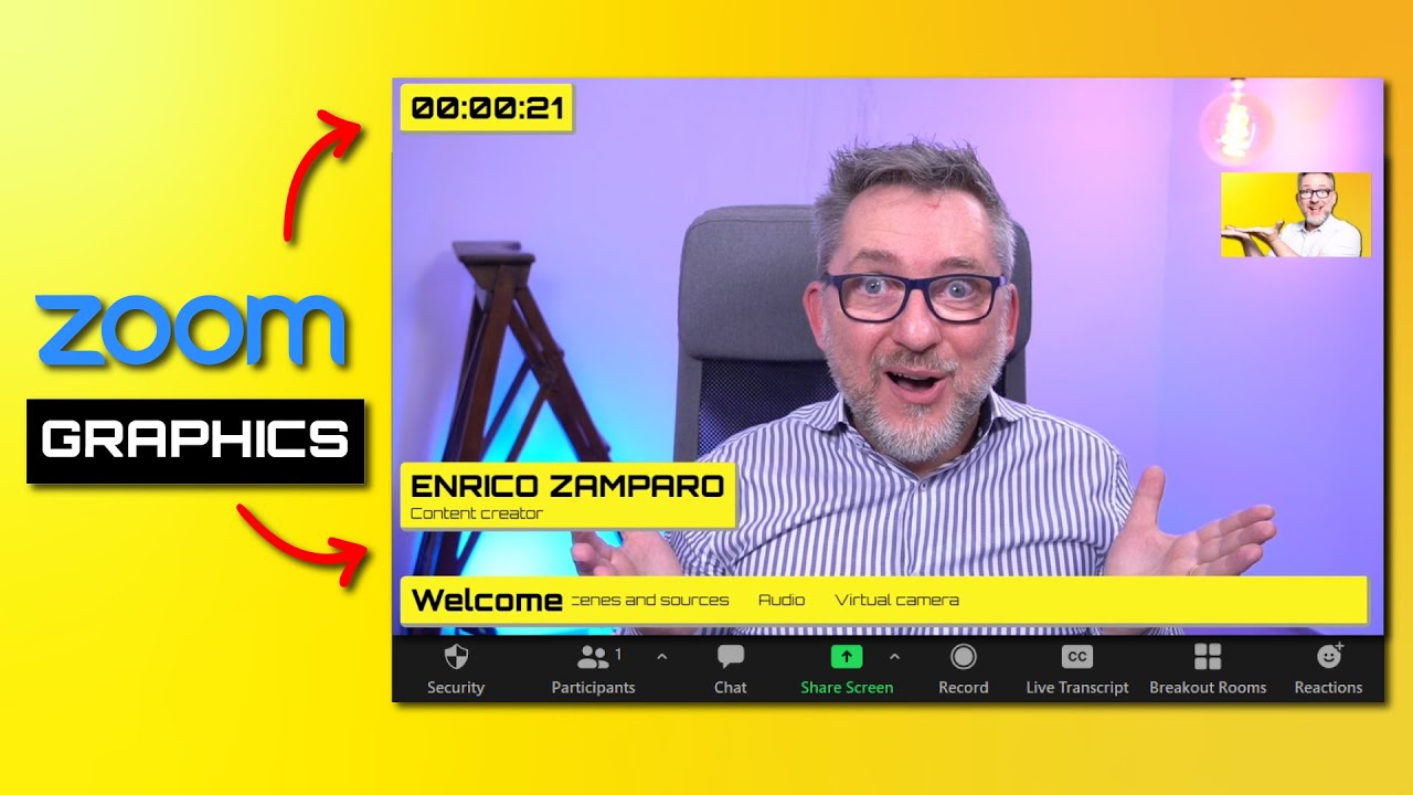 EASY! Add GRAPHICS to ZOOM with H2R GRAPHICS V2 and OBS (Logo, lower thirds, ticker, countdown)