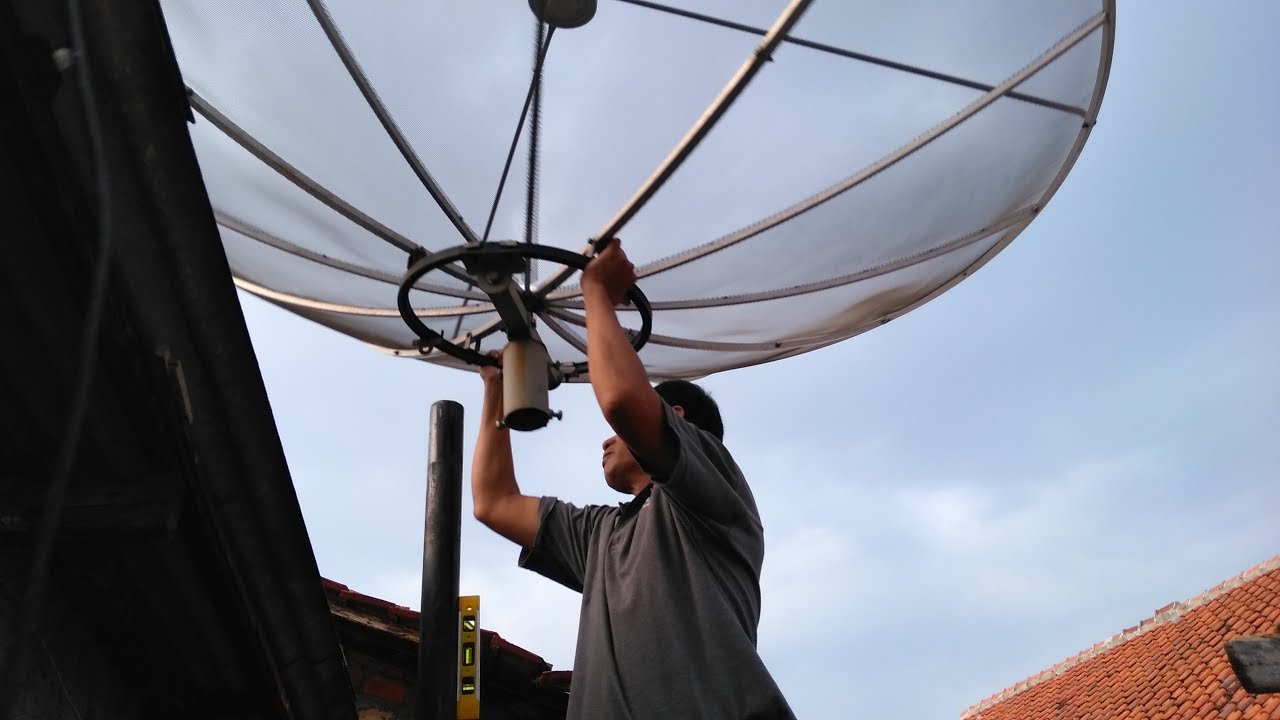 CARA PASANG DISH JARING 7 FEET (210 CM/2,10 METER)