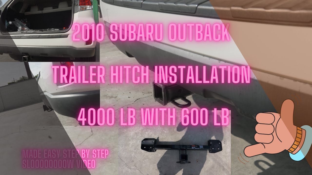 2010 Subaru Outback trailer Hitch installation 0 drilling while little Xander plays with the camera