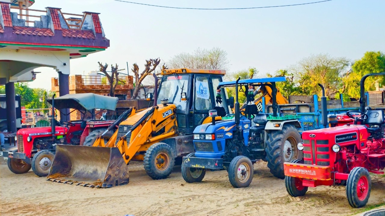 JCB 3dx Eco Loading Tractor Stuck in Mud Eicher 380 | Mahindra 275 | Heavy Tractor Stuck Rescue |JCB